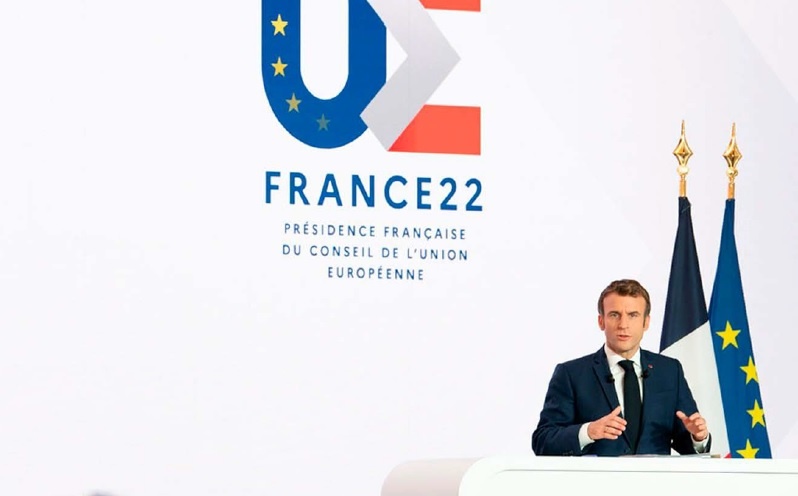 Emmanuel Macron podczas inauguracji Francuskiej Prezydencji w Radzie UE 