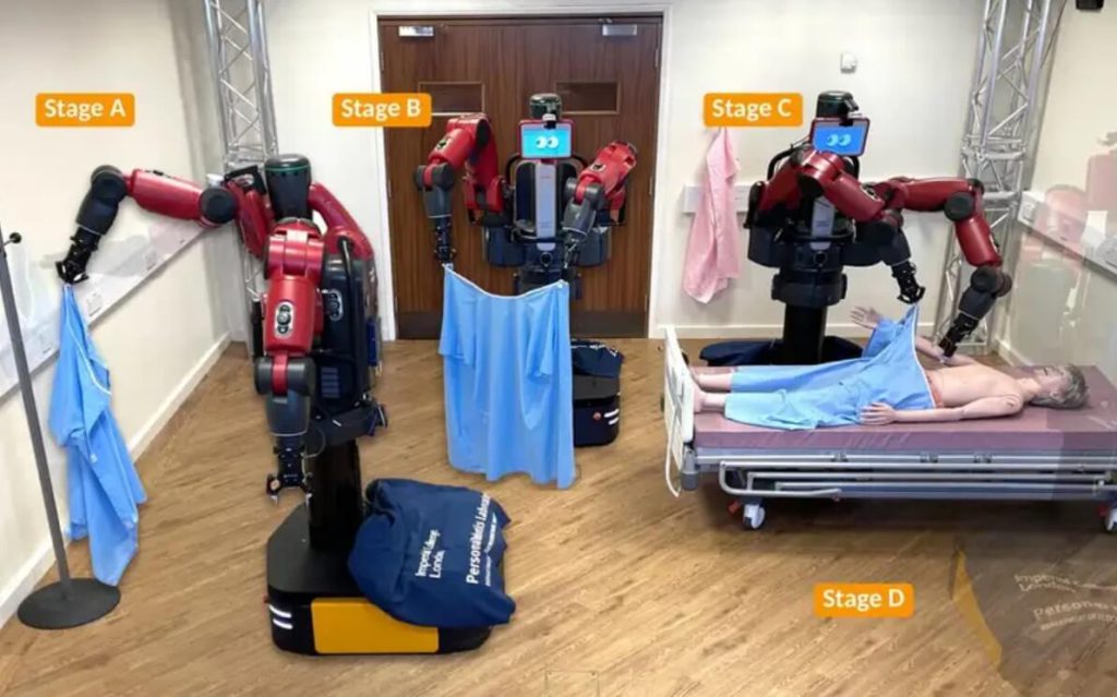Etapy pracy robota-pielęgniarza (zdjęcie: Imperial College London)