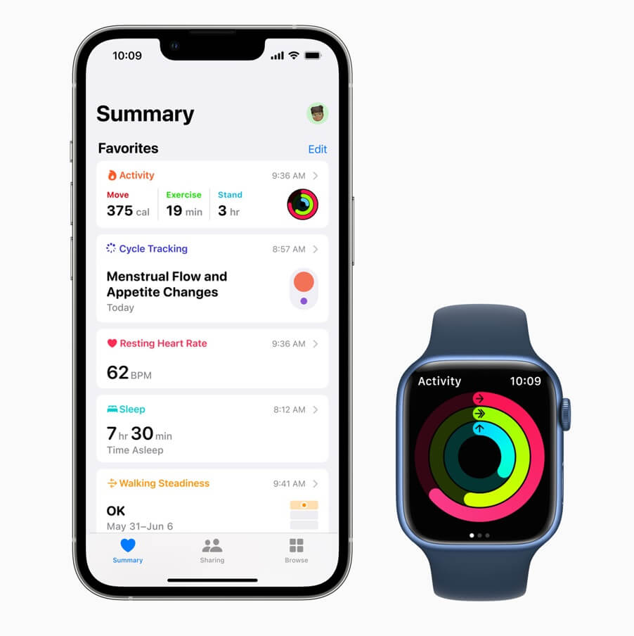 Aplikacja ZDROWIE. To tutaj trafiają wszystkie dane z urządzeń ubieralnych jak np. zegarka Apple Watch