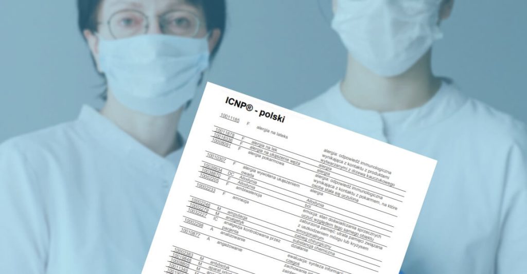 Polskie tłumaczenie słownika ICNP to 41 stron z kodami procedur medycznych i rozpoznań