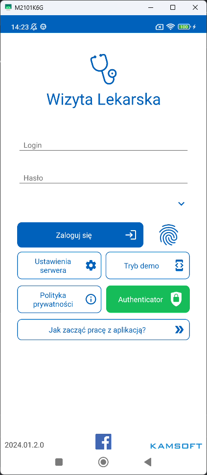 Aplikacja mobilna dla lekarzy "Wizyta Lekarska" z funkcją 2FA