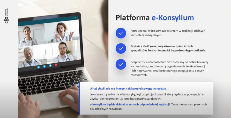 CeZ chce stworzyć komunikator, za pomocą którego lekarze będą mogli konsultować się między sobą (slajd z prezentacji Centrum e-Zdrowia)