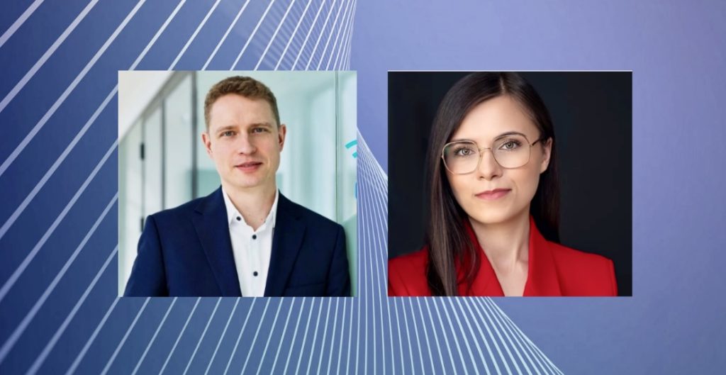 Kierownictwo w Departamencie e-Zdrowia obejmują Łukasz Sosnowski (dyrektor) i Karolina Tądel (zastępca dyrektora)